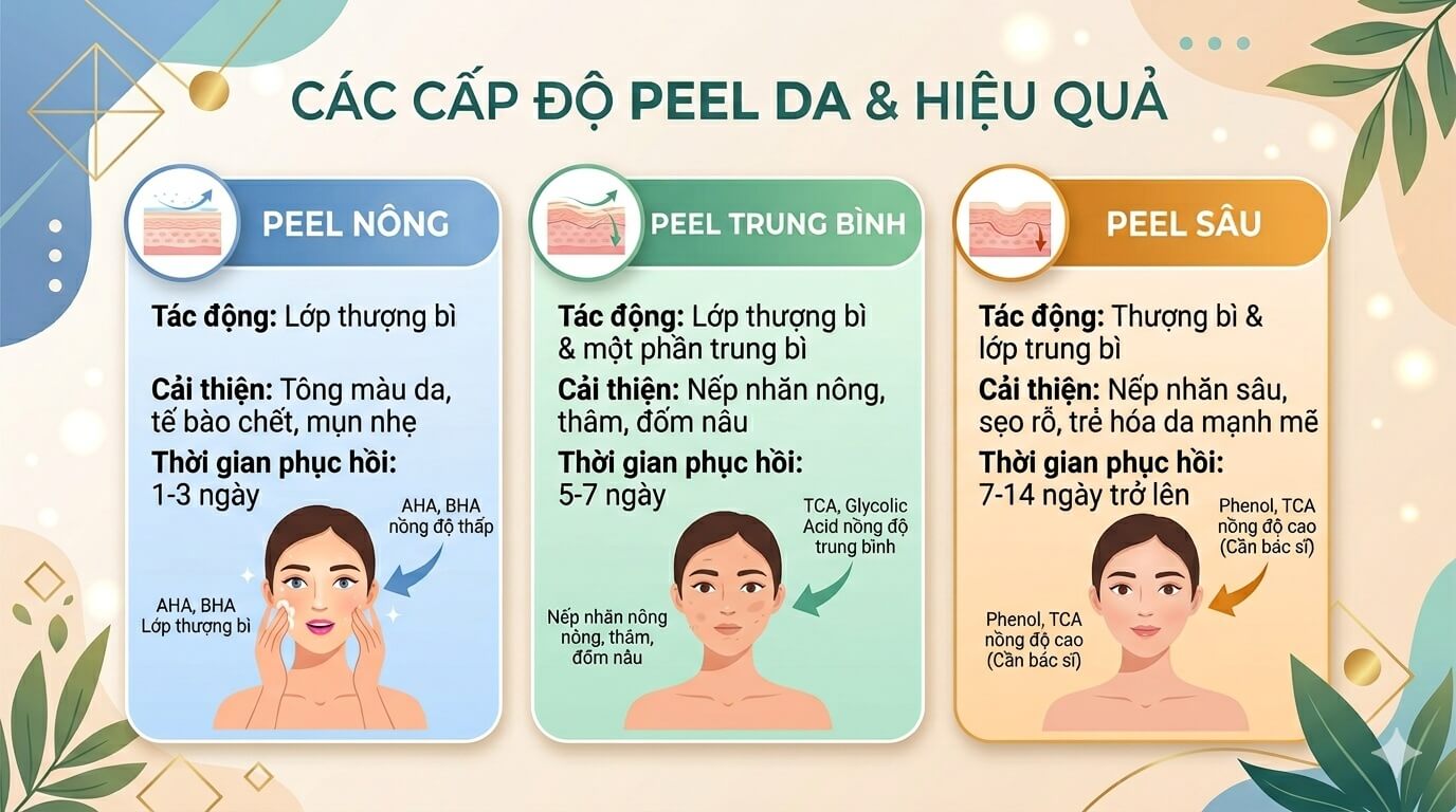 Các cấp độ Peel da
